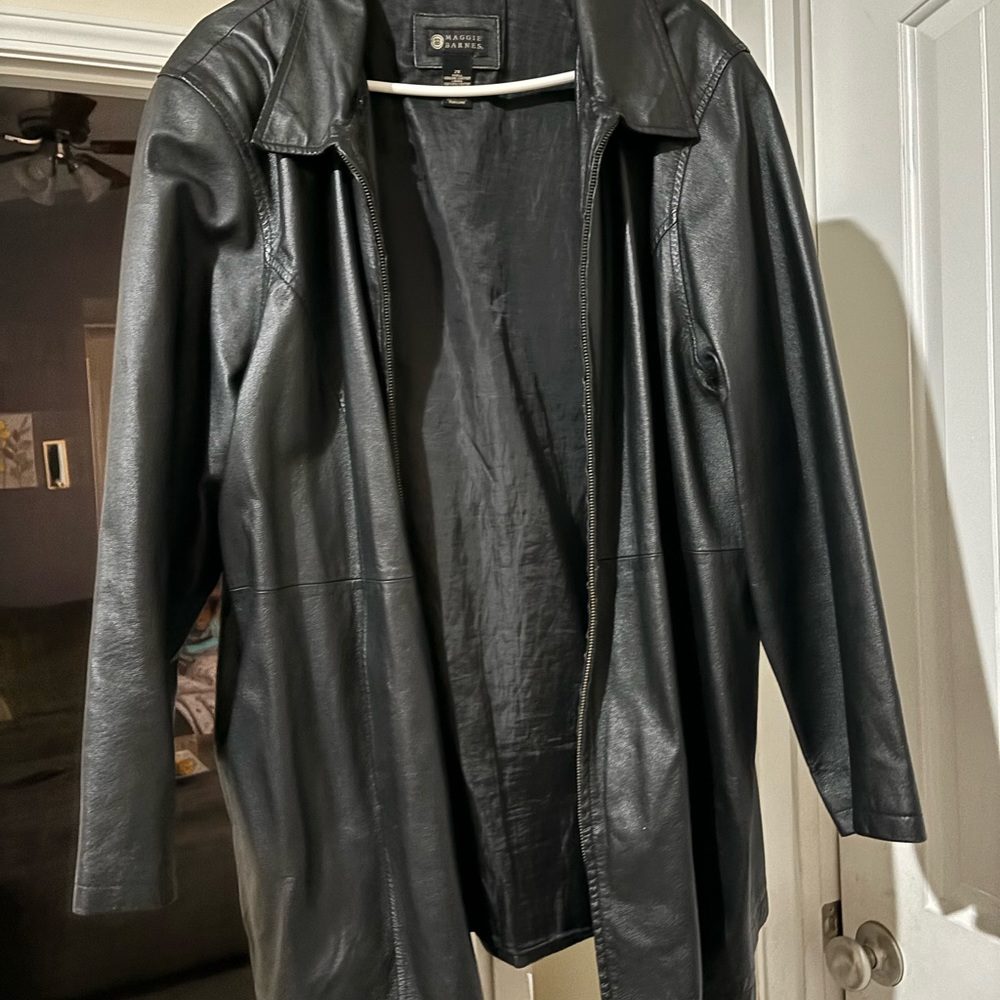 Maggie Barnes mens leather jacket
